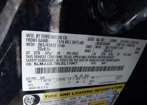 2020 Lincoln Navigator Reserve from USA, damaged, VIN 5LMJJ2LT6LEL11967